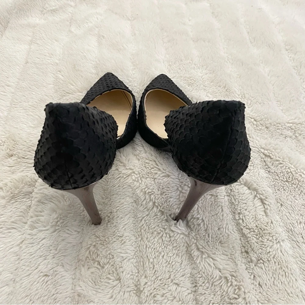 Jessica Simpson Pheona Pump Black Leather Pointed Toe Stiletto Heels Size 9